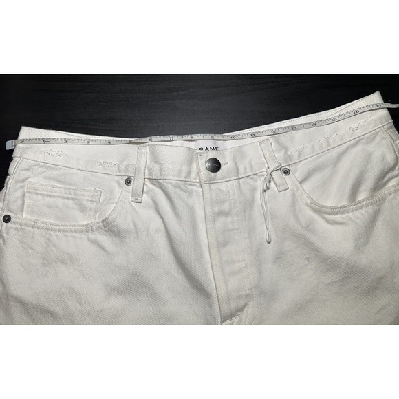 FRAME Front Cuff Short Women's Denim White Cotton SHORTS Style: FCSH171 Size 31 - Picture 6 of 12